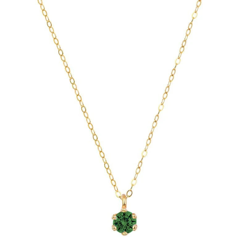 Small Pendant Tiny CZ Charm Pendant Gold Plated S925 Sterling Silver Necklace