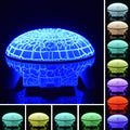 UFO Shape LED 3D Night Light Base Display for Acrylic Screen Sheet Crystal Resin Art Deco RGB 16 Colors 3AA Battery Supply