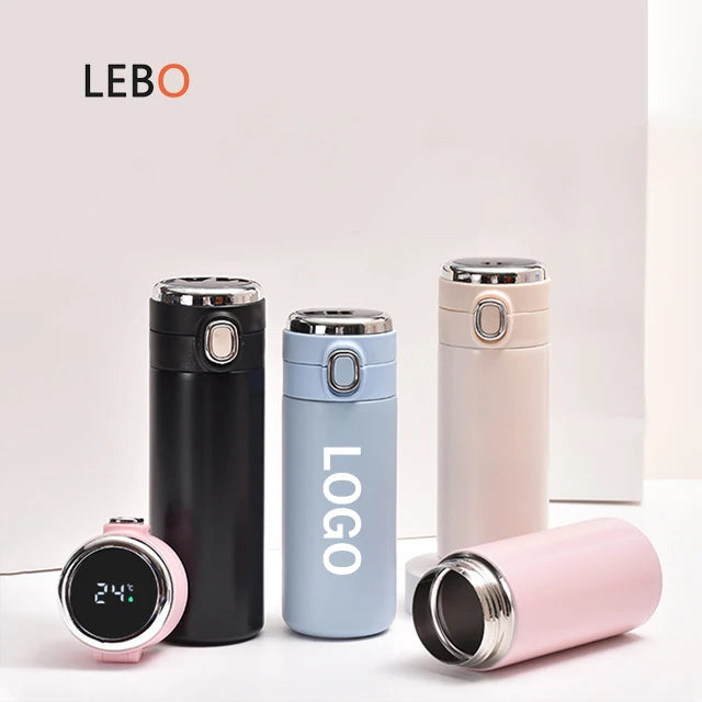 Wholesale Cute Hot Water Lid Temperature Display Double Walled Smart Thermos Water Bottle for Kids Stainless Steel Water Bottle