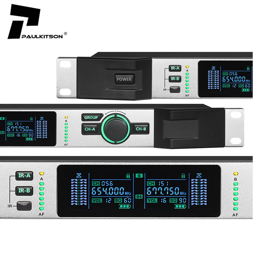 MK126 Professional Dual Channel Bluetooth Wireless Microphone System True Diversity Stage UHF Microfone