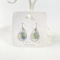Natural Lover Jewelry Stainless Steel Hook Water Drop Beautiful Resin Dried Flowers Earrings for Women