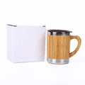 Custom Logo Portable Leisure Bamboo & Stainless Steel Coffee Tumbler Reusable Tea Cup for Office Use Perfect Gift Thermos
