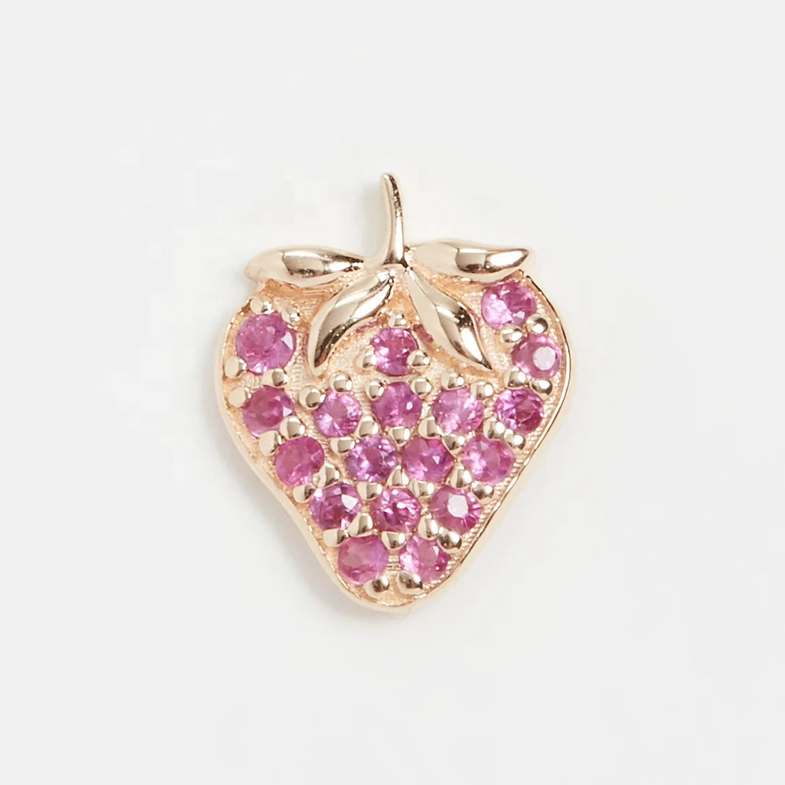 LOZRUNVE 925 Sterling Silver 18k Gold Plated Jewelry Ladies Sweet Princess Mini Strawberry Stud Earring