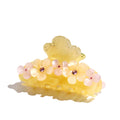 MIO Custom Korean Design Crystal Diamond Hair Claw Flower Printing Decorative Jaw Clamps Rhinestone Acetate Hair Clip Claw