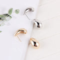 Wholesale Classic Minimalist Fashion Cute Teardrop Dome Women Brass 16k Gold or Rhodium Plating Charm Round Beans Earrings