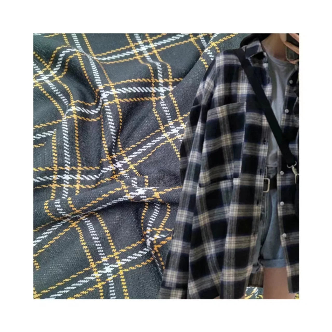 Eco-friendly 2024 New Design Check Plaid Pattern tr Spandex Yarn Dyed Knitted Polyester Stretchy Rayon Fabrics for Clothing