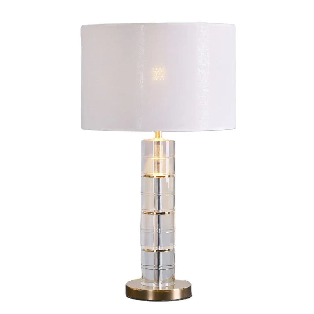 Wholesale Nordic Design Luxury Decorative Modern Home Decor Metal Glass Crystal Restaurant Bedside Hotel Bedroom Led Table Lamp