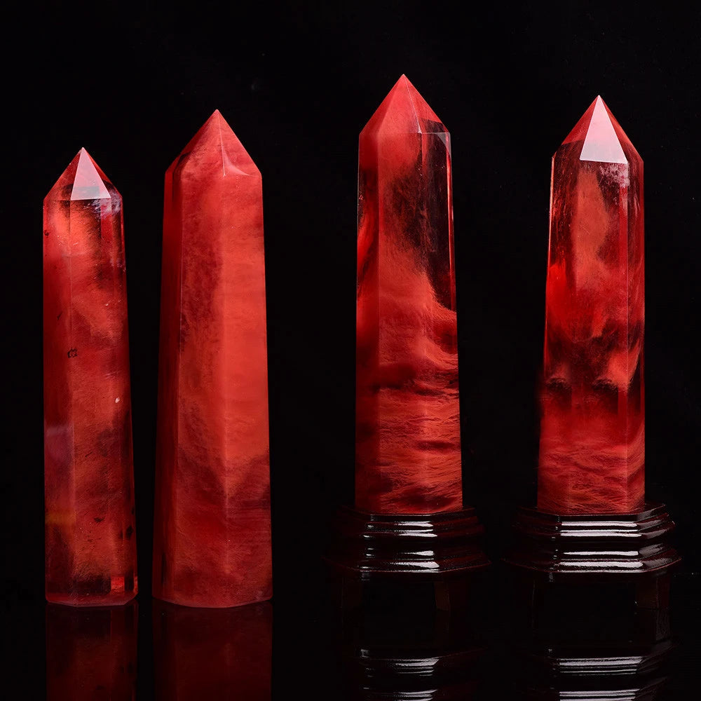Hexagonal Polished Healing Crystal Wand Reiki Chakra Faceted Prism Home Decor Tumbled Stone Pointed Quartz