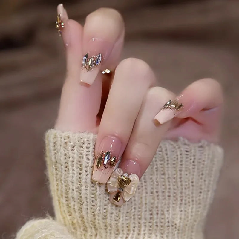 Wholesale Private Label Custom Press on Nails French Tip Nails Manicure Acrylic Stick on Nails False Tip for Woman