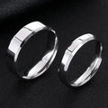 Stainless Steel Simple Couple Rings for Men Women Titanium Steel Inlaid Wedding Engagement Lettering Beveled Glossy Ring