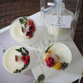 Ins Creative DIY Dried Flower Essential Oil Glass Cup  Scented Candle Exquisite Gift Custom Wooden Wick Scented Candle