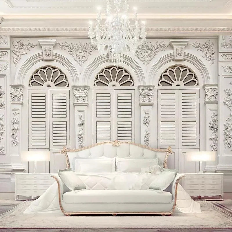 Custom European Designer Embossed 3D Waterproof Anti-Static Botanical Silk Wallpaper Home Decor