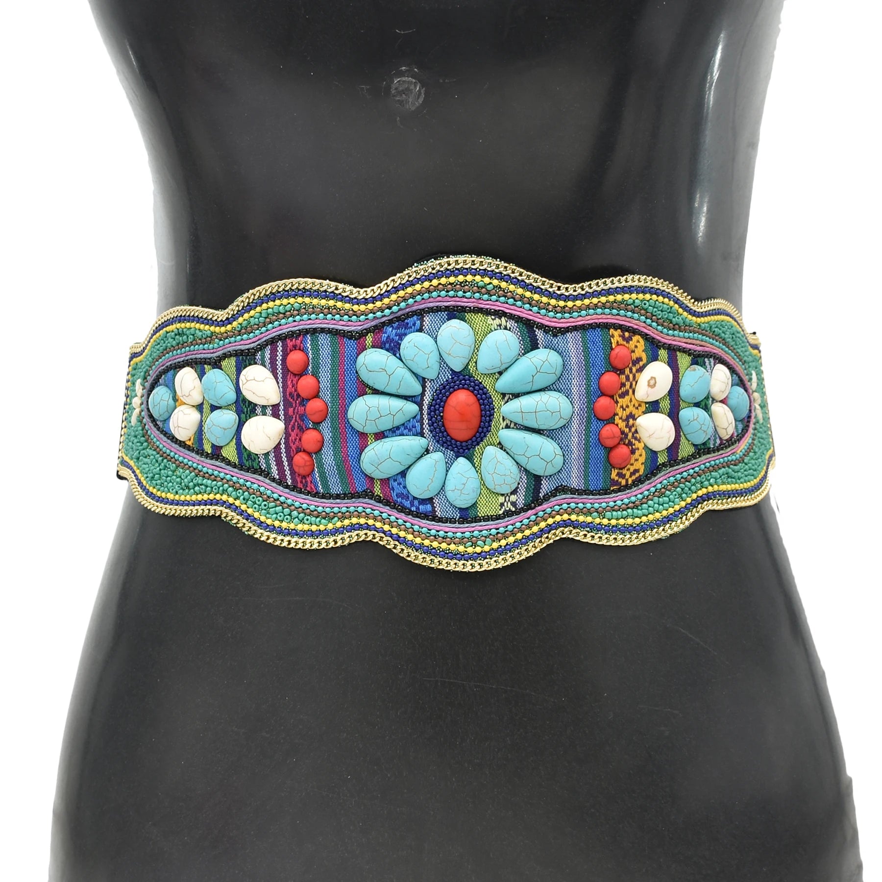 Bohemian Belt Zulu Beaded Elastic Stretch Adjustable Waist Belt Retro Ethnic Belly Chain Exotic Body Jewelry