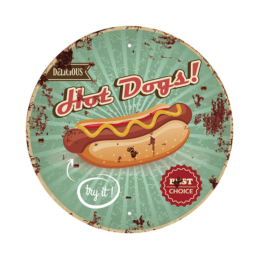 Wholesale Retro Decorative Metal Craft Signs Tin Sign Metal Plate Poster UV Printing Technique Coffee Plaque 30cm European Style