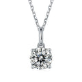 SMN46 RINNTIN Moissanite Pendant Necklace for Women 1.0CT 925 Sterling Silver Round D Color Moissanite Necklace