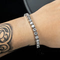 LusterGem Hip Hop Jewelry 2mm-6mm Moissanite Prong Setting S925 Solid Silver Iced Out Tennis Bracelet