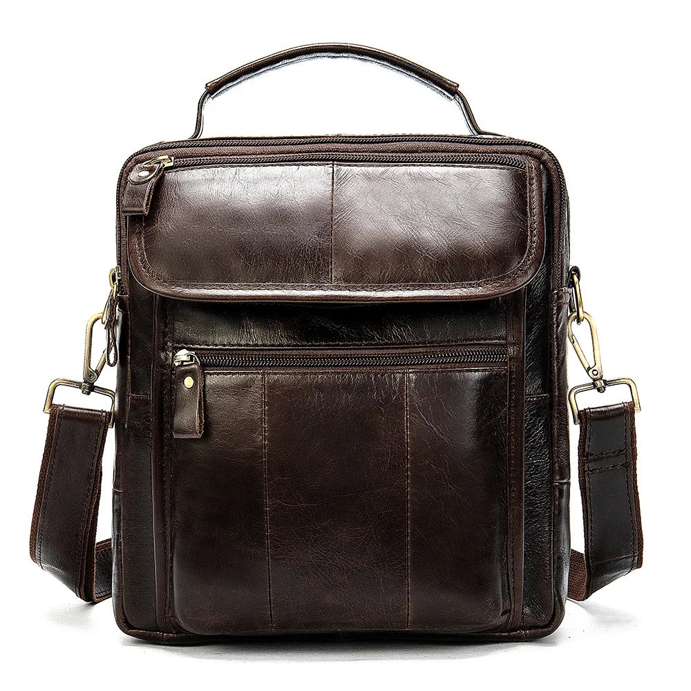 2024 Wholesale Casual Retro Leather Men'S Handbag Genuine Leather Men'S Shoulder Bag