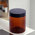 Manufacture 250ml 8oz 500ml 16oz Cosmetic Packaging clear Amber Black Pet Plastic Cream Jar with Plastic Lid