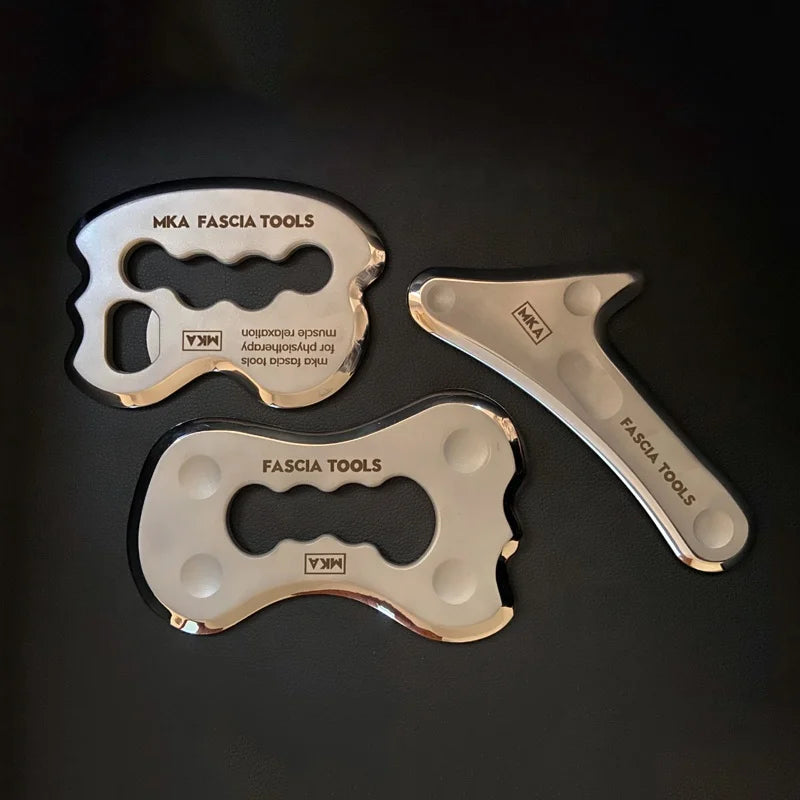 3pcs Stainless Steel Gua Sha Scraping Massage Tools Set IASTM Tools for Physical Therapy Soft Tissue Mobilization Tools with Bag