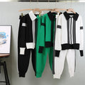 Boutique Wholesale 2025 Autumn Fashion POLO Collar Color Block Knitted Cardigan Temperament Aging Women's Set