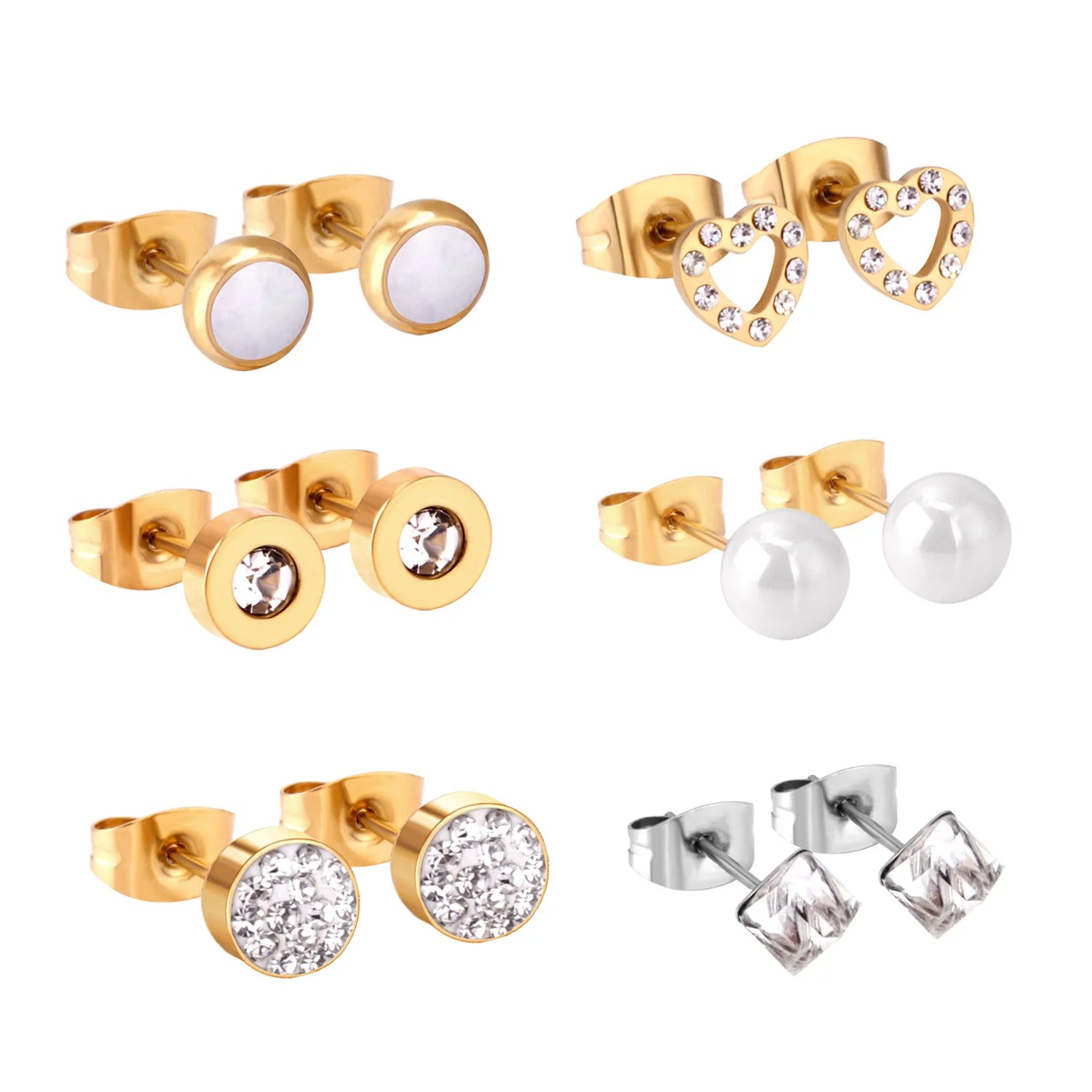 Stud Earrings Set Jewelry With Shiny Zircon Factory Price for Women Earrings Jewelry Gift