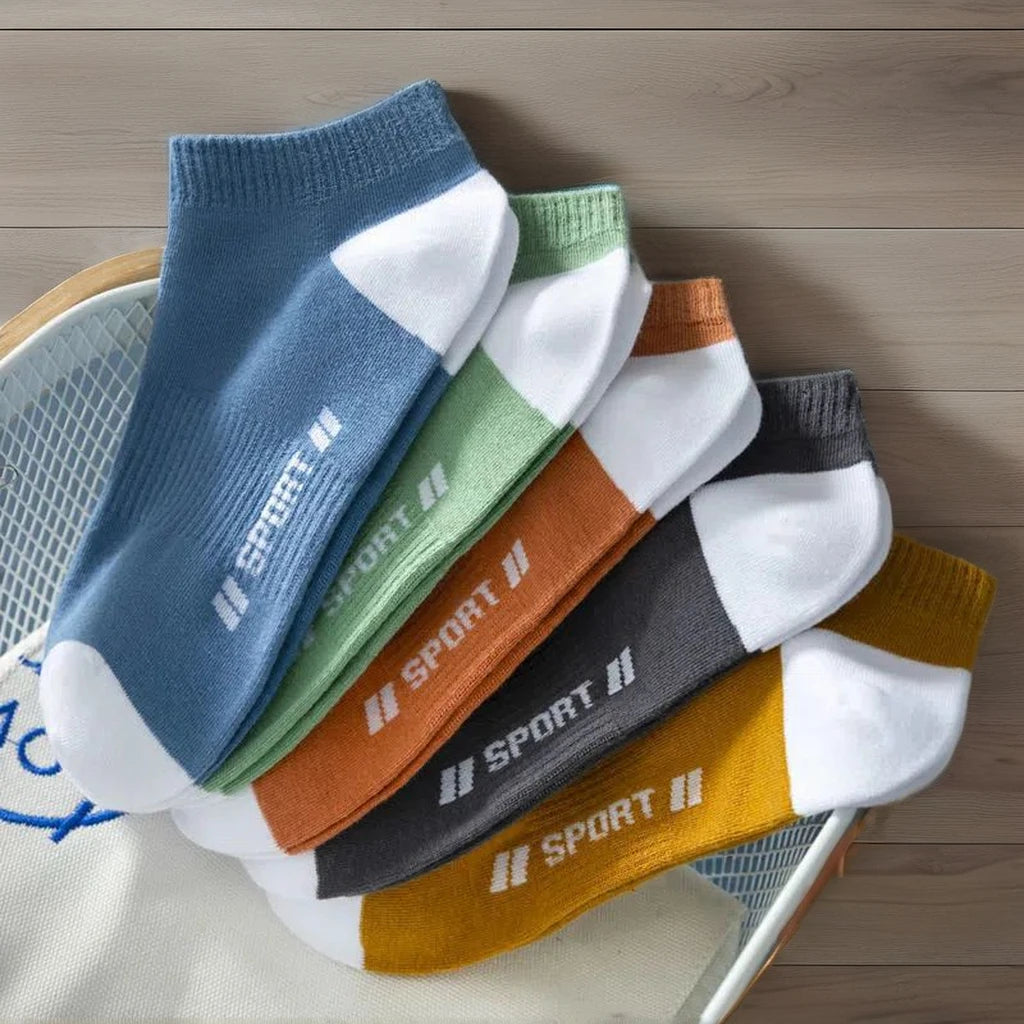 Men's Sports Breathable Comfortable Letter Boat Socks for Summer Fashion Sweat-Absorbing Short Socks Custom