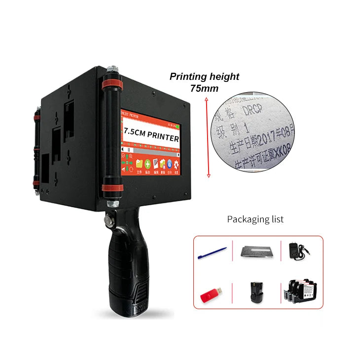 600 DPI High-accuracy 1-75mm Factory  Portable TIJ Inkjet Printer for Printing Expiration Batch Numbers and Barcodes