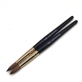 Fast Delivery Black Wooden Handle Nail Art Brush 100% Kolinsky Acrylic Nail Brush Round Head Pure Sable Hair Nail Brush Kolinsky