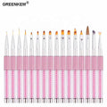 1Pcs 16 Style Professional Manicure Silver Purple Gold Head Transparent Acrylic Nail Art Brushes Pen