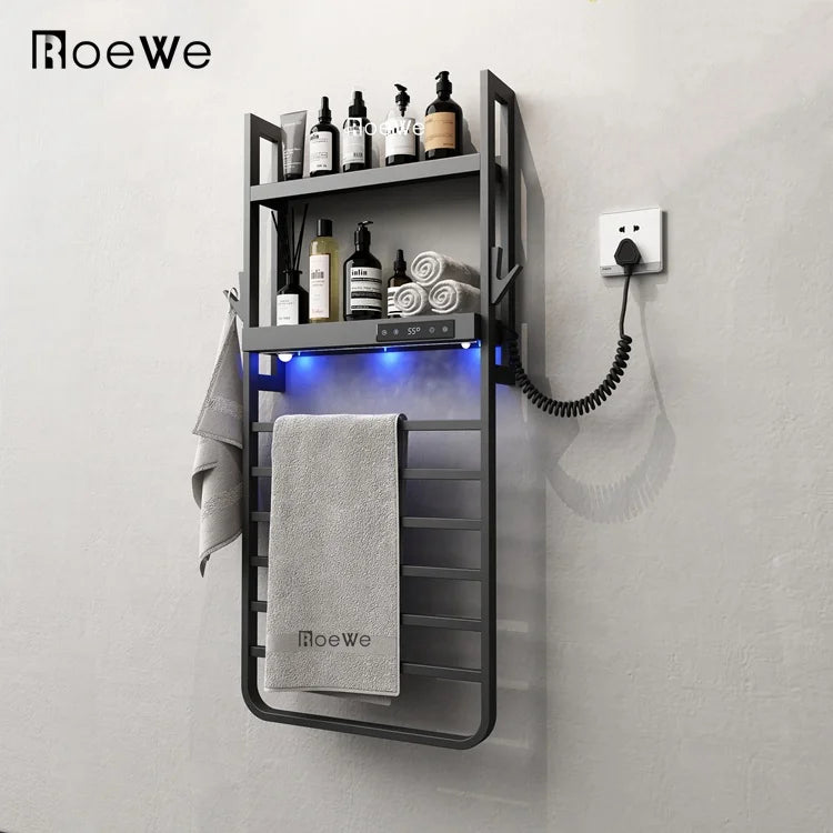 Intelligent Bath Towel Rack Bathroom Radiators Accessories Electric Towel Rail with Shelf Towel bar Rack With UV Sterilization