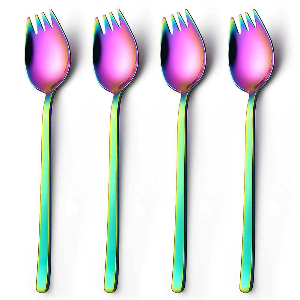 Wholesale Metal Camping SporkReusable Stainless Steel Dessert Fruit Spork
