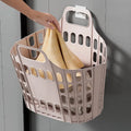 Sesame Portable Plastic Hollow Basket for Dirty Clothes Quick Drying Clothing Storage Basket Foldable Laundry Basket With Handle