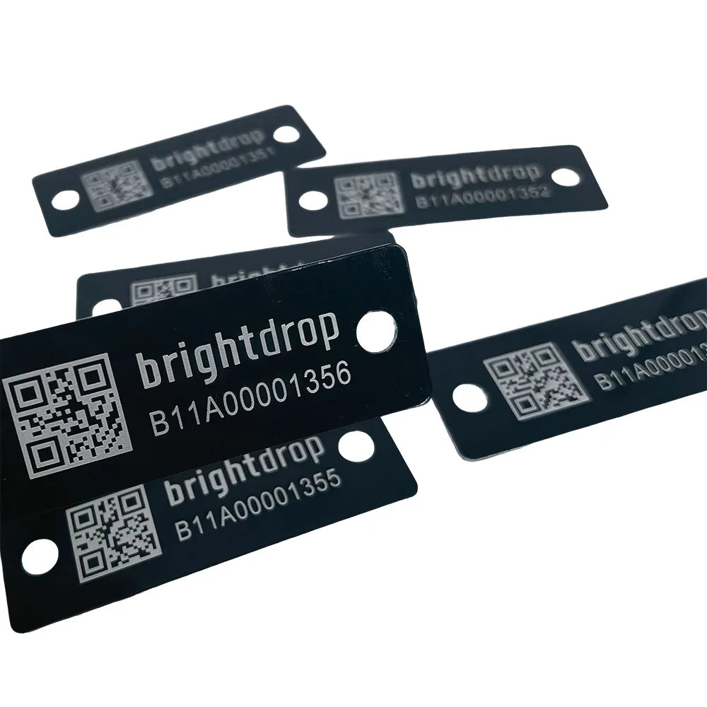 Customized Strong Self Adhesive Metal Laser Engraved QR Code Label Aluminum Barcode Label With Serial Number