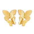 Korean Chic Style Personalized Earrings Geometric Big Butterfly Texture Modeling Advanced Design Sense Titanium Steel Studs