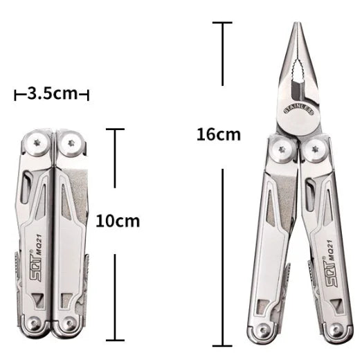 Bestline 18-in-1 Multitool Knife Needle Nose Pliers Pocket Knife with Pocket Clip EDC Gear Steel DIY OEM