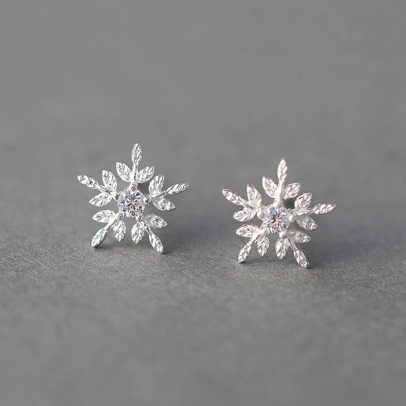 Cheap Price Promotion Gifts 925 Sterling Silver Snow Stud Earrings for Women Fashion Jewelry