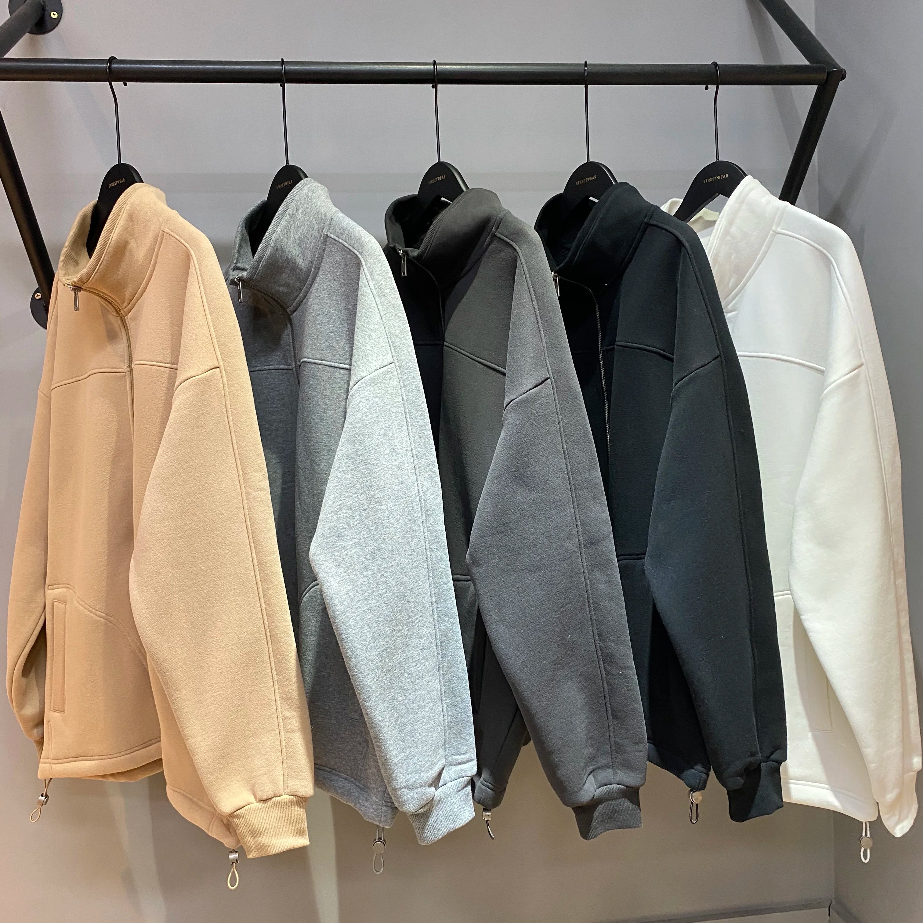 New Style Winter Warm Vintage Polar Fleece Plus Size Men's Stand Collar Pullover Heavyweight 400gsm Windproof Breathable Jackets