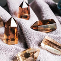 Wholesale Natural Tea Healing Crystal Wand Polishing Crystal Crafts Smoky Quartz Point for Home Decoration