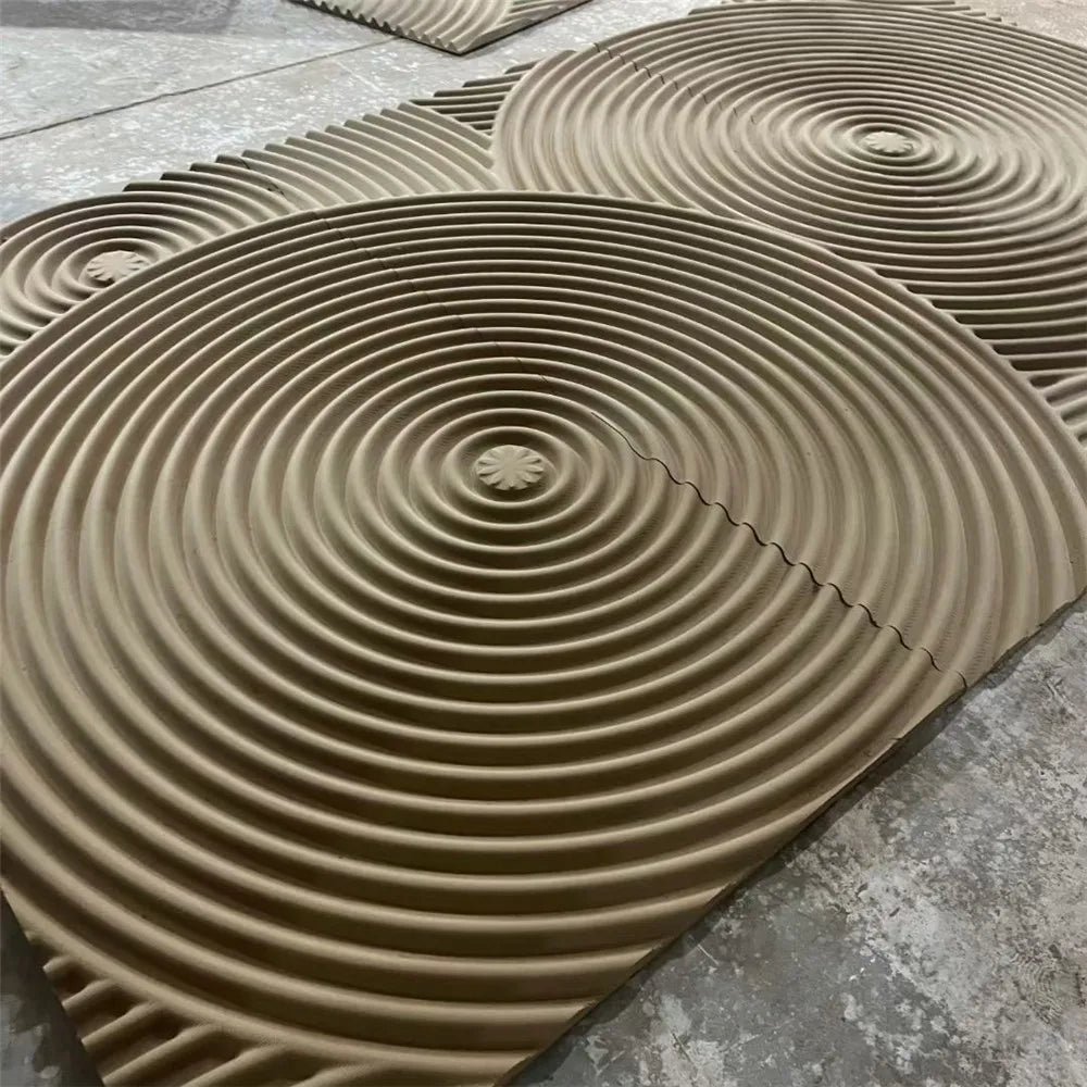 3d Waved MDF Wall Decorations Interior Solid Wood Carved Wall Panelings Plain Designed Plain Wave Style MDF