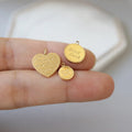 Hot Custom Diy Accessories Good Luck Pendant Heart Round Charm Engraved Inspiration Words Pendant for Necklace Bracelet