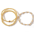 Go2boho Daily Wear Stainless Steel Jewelry Set Bohemian Style Copper Beaded Bracelet Natural Pearl Cross Anniversary Gifts Women