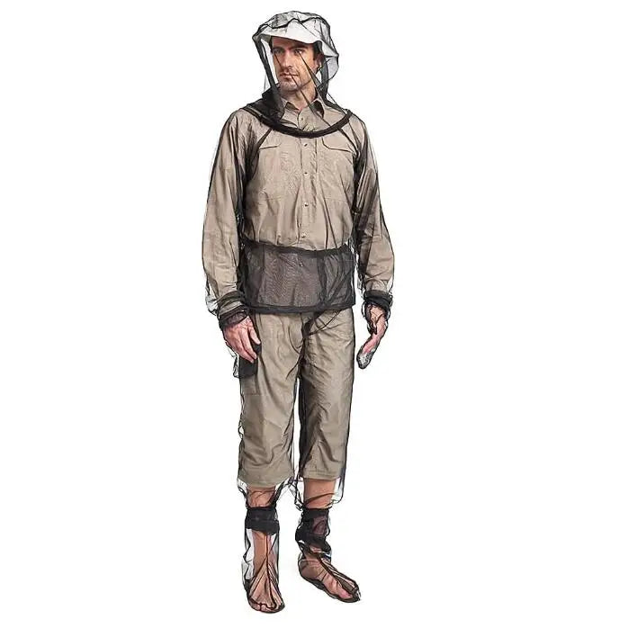 Portable Anti-mosquito Mesh Suit with Jacket Hood for Camping