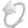 Hot Selling Fine Jewelry Heart Shaped Opal Ring Jewelry for Women
