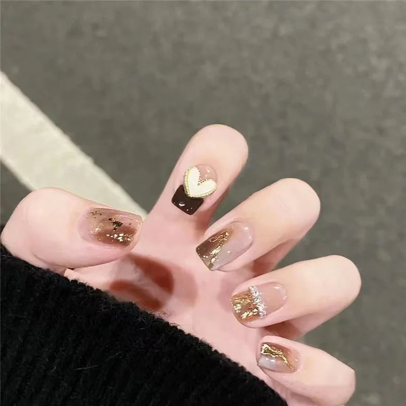 Factory Wholesale 24pcs ABS 3D French Design Short Square Attractive False Nails Impressive Press Nail Glue Packaging Finger