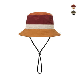 Autumn Spring Kids Sporty 5-Panel Bucket Hat Quick-Drying Waterproof with Drawstring Windproof and Color Shade Features