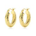 Wholesale Classic 925 Sterling Silver 18K Gold Plated Chunky Twist Rope Shape Thick Twisted Hoop Earrings