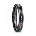 4mm Black Tungsten Carbide Opal Inlay Wedding Rings Jewelry Tungsten Engagement Ring