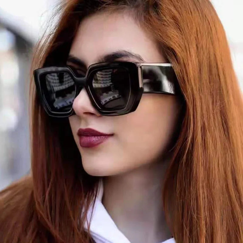 Sunway Eyewear New Arrivals Sun Glasses Thick Frame Wide Temples Hip Hop Fashion Retro Women Sunglasses