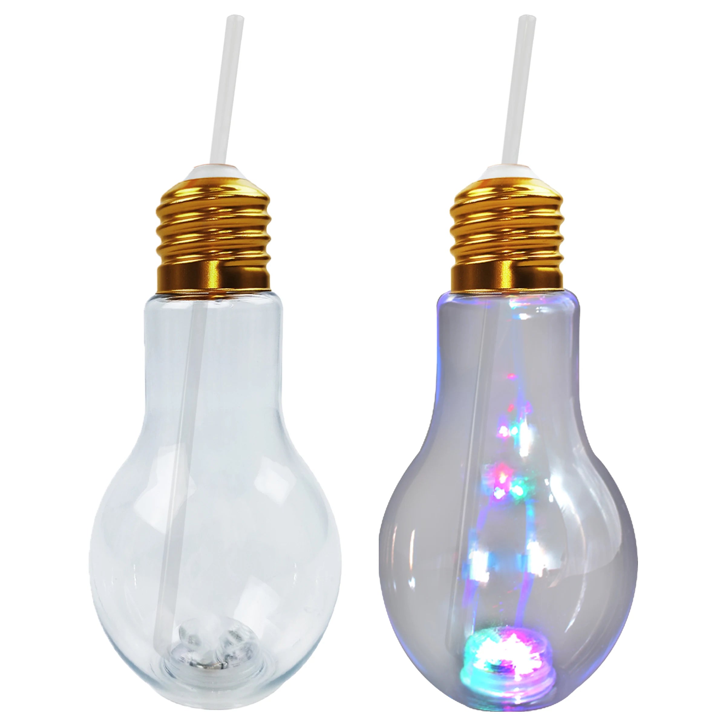 500ml Popular Best-seller Plastic Light Bulb Bubble Bottles Cold Drink Cups 16 Oz Battery Ramadan Graduation