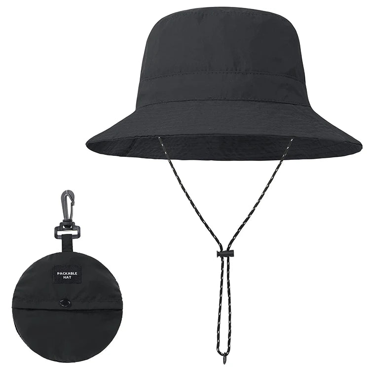 Outdoor Travel Easy to Carry Custom Printed Fishing Hat With String Embroidery Logo Bucket Hat